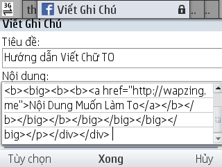 Cách viết chữ TO facebook